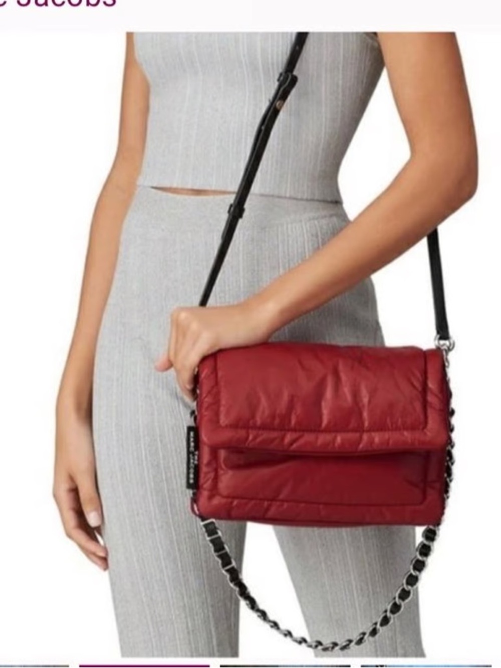 Marc Jacobs Red Quilted Crossbody with Chain Detail